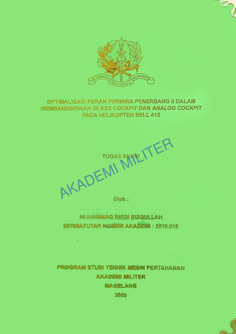 OPTIMALISASI PERAN PERWIRA PENERBANG II DALAM MEMBANDINGKAN GLASS COCKPIT DAN ANALOG COCKPIT PADA HELIKOPTER BELL 412